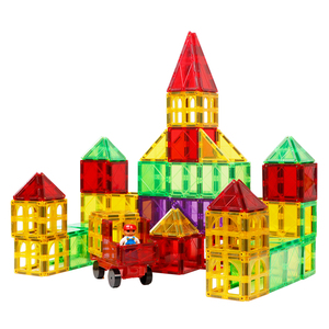 Çocuklar <span class=keywords><strong>100</strong></span> adet eğitim 3D manyetik oyuncak manyetik yapı taşı fayans set manyetik fayans - Product Image 5