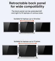 Moniteur d'ordinateur portable à triple écran de 14 pouces IPS Panel HDR Speaker Supports Extend/Mirror/Independent Display Dual Mini HD + 4x Type-C