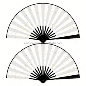 Abanico de mano premium de 33 cm para invitados de boda, con mango de plástico resistente, bambú pintado, estilo cesta de flores, decorativo, artesanal, recuerdo. - Product Image 4