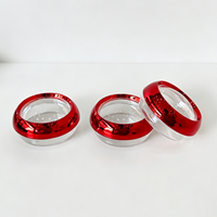 Pots cosmétiques vides Spot 50g, corps de pot transparent avec couvercle à vis électroplaqué rouge, pots de rangement pour safran