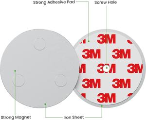 Aimant industriel en néodyme N35 Détecteur <span class=keywords><strong>de</strong></span> fumée à arc <span class=keywords><strong>de</strong></span> surface à revêtement fort Kit d'installation <span class=keywords><strong>de</strong></span> capteur d'alarme <span class=keywords><strong>de</strong></span> sécurité adhésif 3M - Product Image 2