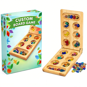 Custom Classic Board Game Strategy <b>Table</b> Game with <b>Folding</b> Wooden Board Multi Color Stones for Friends Family Game Night Travel - Product Image 2