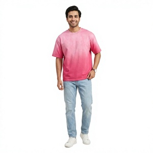 Camiseta lavada de gran tamaño de algodón pesado para hombre, camiseta gráfica en blanco lavada con ácido en blanco, camiseta de estilo Vintage para hombre - Product Image 1