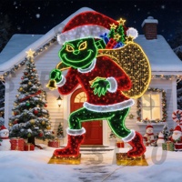 Decoración Luminosa LED con Motivo de Grinch para Exteriores, Personalizable en 2D y 3D, Luces Navideñas para Jardín y Exhibiciones Festivas