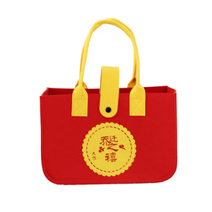ODM 工厂价奢华时尚新设计耐用定制徽标可爱休闲手提包两肩带环保毛毡开口式 - Product Image 4