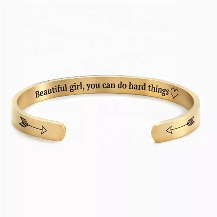 Wholesale Custom You Can Do Hard Things Cuff bangle Bracelet You are Magic Not Sisters By Blood But Sisters By Heart bracelet