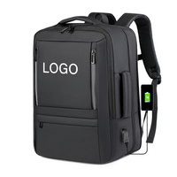 Özel Logo Baskılı Su Geçirmez İş Bilgisayar Seyahat Sırt Çantası USB'li Genişletilebilir Laptop Sırt Çantaları Erkekler İçin