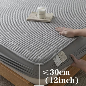 Protège-<span class=keywords><strong>matelas</strong></span> imperméable et épais brodé, <span class=keywords><strong>drap</strong></span>-<span class=keywords><strong>housse</strong></span> respirant, couvre-lit durable, respectueux <span class=keywords><strong>de</strong></span> la peau, 140_160 _ <span class=keywords><strong>180x200</strong></span> - Product Image 2