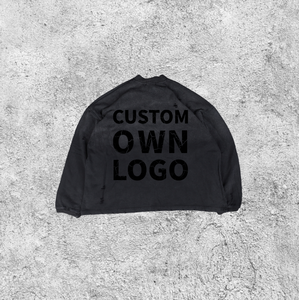 Sweat-shirts en molleton à manches longues et fermeture éclair, en coton vintage, vente chaude du fabricant, design de logo personnalisé, pour hommes, lavés - Product Image 3