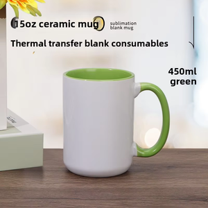 <span class=keywords><strong>Tazza</strong></span> in <span class=keywords><strong>Ceramica</strong></span> da 15oz <span class=keywords><strong>con</strong></span> Interno Colorato per Tè, Caffè e Latte, Tazze Vuote per Sublimazione, Personalizzabili <span class=keywords><strong>con</strong></span> Foto, Regalo Creativo Personalizzato - Product Image 4