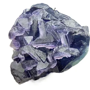 Природный Флюорит Чжэцзян, Кристальный кластер, минеральный образец, Фиолетовый флюорит, флюорит двух поколений