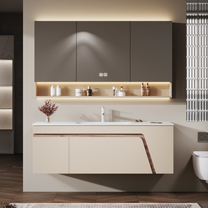 Meuble-lavabo <span class=keywords><strong>de</strong></span> <span class=keywords><strong>salle</strong></span> <span class=keywords><strong>de</strong></span> <span class=keywords><strong>bain</strong></span> moderne et minimaliste avec vasque, meuble-lavabo suspendu personnalisable avec <span class=keywords><strong>miroir</strong></span> LED intelligent, armoire <span class=keywords><strong>de</strong></span> <span class=keywords><strong>salle</strong></span> <span class=keywords><strong>de</strong></span> <span class=keywords><strong>bain</strong></span> avec vasque - Product Image 1