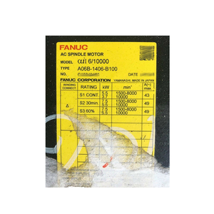 Motor de Husillo AC FANUC Usado y Probado A06B-1406-B100 A06B-1406-B103 - Product Image 1