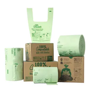 Costo di fabbrica OK compost BPI sacchetti della spazzatura da cucina alti 13 galloni con coulisse immondizia biodegradabile riciclare sacchetto della spazzatura sacchetto della spazzatura