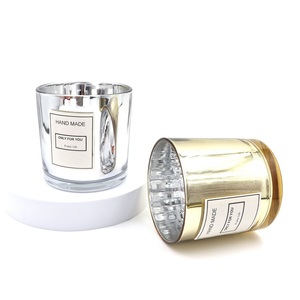 Bougeoirs <span class=keywords><strong>en</strong></span> <span class=keywords><strong>verre</strong></span> déco doré Pots de lanterne vides avec couvercle Bocal décoratif pour Holdin - Product Image 3