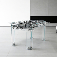 Table de baby-foot professionnelle de luxe en verre et acier inoxydable pour adultes, personnalisable, noire, pour intérieur