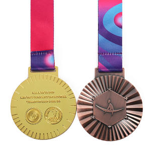 Yüksek Kaliteli Madalyalar Spor Metal 2 Renk Kaplama Kabartmalı Jimnastik Madalyaları Çift Taraflı Logo Harfli Madalyalar Kişiselleştirilebilir - Product Image 4