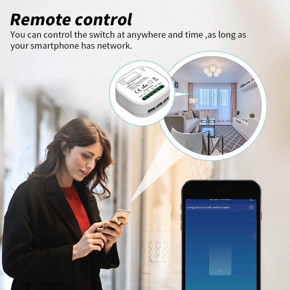 SIXWGH Tuya Zigbee 3.0 Wireless Smart Switch Kit 1/2/3 Gang Wall Switch with App Voice Control for Home Hotel Automation · image 4
