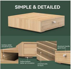 Organisateur de capsules de café en bambou premium personnalisé pour capsules <span class=keywords><strong>Nespresso</strong></span> Vertuo, 45 grandes ou 60 petites capsules Vertuoline - Product Image 5