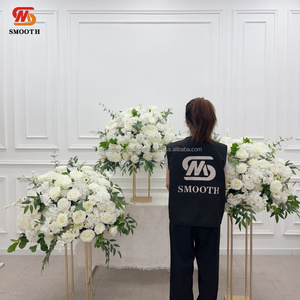 SMOOTH Explosive Models <b>Artificial</b> <b>White</b> <b>Rose</b> Flowers Ball Wedding Flowers Centerpieces Table Candlestick Flowers Ball - Product Image 2