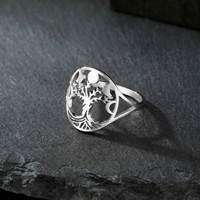 Bague Myshape Phase de Lune Arbre de Vie en Acier Inoxydable pour Femme et Homme, Bijou Amulette Wiccan, Cadeau, Vente en Gros