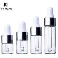 Flacons de parfum vides personnalisés en gros, 1 ml, 2 ml, 3 ml, 5 ml, 10 ml, en verre, avec étiquette de luxe, compte-gouttes pour huiles essentielles, conteneur recyclable