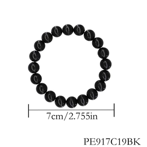 PESENAR Retro 80s Style Black Beaded Bracelet Nostálgico 1980s Accesorio de moda para looks de temática vintage - Product Image 4