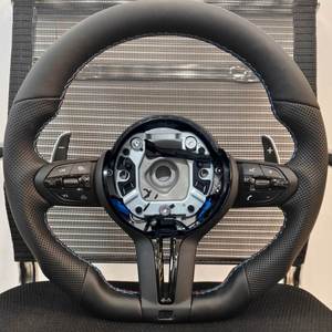 Volante de Cuero con Base Plana para <span class=keywords><strong>BMW</strong></span> I20 M3 M4 M5 M6 F30 F10 F15 <span class=keywords><strong>118d</strong></span> F36 F01 F20 F22 F25 F31 F32 F34 F32 F82 M4 - Product Image 2