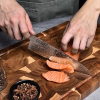 Couteau de Chef Vg10 personnalisé 8 pouces, couteau en cuivre damas cuisine Gyuto, avec poignée en résine de cuivre