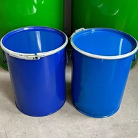 Baril en acier inoxydable 200L argenté personnalisé durable avec tête fermée de bonne qualité Fûts en acier de 55 gallons et 1.0mm d'épaisseur