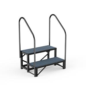 Scaletta per camper a 4 gradini personalizzata con 2 corrimano, in alluminio resistente, per roulotte, camper, van, rimorchi da viaggio, piscine, verande e balconi, antiruggine - Product Image 1