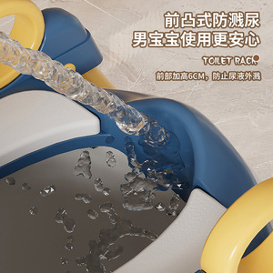 Children's Toilet Seat <b>Step</b> <b>Stool</b> With Ladder For Potty Training Blue And Yellow Bear Design Foldable PP Material - Product Image 4