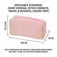 Pochette cosmétique en peluche, trousse de maquillage douce et moelleuse, étui de toilette portable à fermeture éclair, sac de rangement pliable pour femmes, multicolore