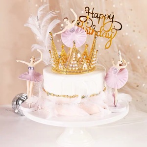 <span class=keywords><strong>Ballet</strong></span> Girl Topper para tarta de feliz cumpleaños adornos Material niña juguete muñeca bailando plástico hornear cumpleaños fresco Día de la madre - Product Image 4