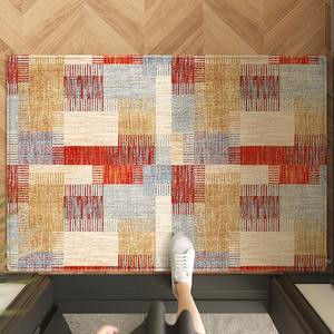 Tapis d'entrée américain rétro moderne, rectangulaire, à motifs géométriques, antidérapant, lavable en machine, en fibre de polyester, tapis de porte pour la maison - Product Image 1