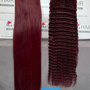 Perruques Lace Front 13x4 99J en Cheveux Humains, Densité 180%, Dentelle Transparente, Pré-Pluckées, 4 Textures Disponibles - Product Image 5