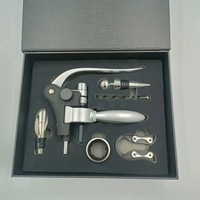 Kit de tire-bouchon à vin rouge Ouvre-bouteille de vin Tire-bouchon Set Niveau avec Kit d'outils pour le vin Accessoire de boîte-cadeau