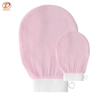 Logo personnalisé Viscose Maroc callosités gant de massage grain dur gant turc noir gant exfoliant corps exfoliant
