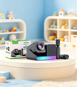 Nuevo Proyector HT36 PRO con Micrófono Dual para Karaoke, Tres en Uno, HD CRT, Cine en Casa, Entretenimiento Familiar - Product Image 1