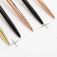 Stylo publicitaire créatif en métal fin avec logo imprimé pour cadeaux de bienvenue – Durable et élégant