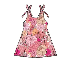 New Arrive Flower Girl Dress High Quality Baby Girls Casual Elegant Summer short Sleeve Children Casual Dresses OEM Style