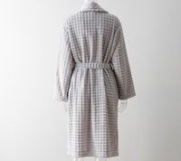 Robe de chambre d'hiver pour femme en flanelle à bulles, col châle, avec poches plaquées, couleur unie, personnalisable, vente en gros