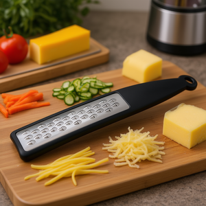 Râpe en acier inoxydable avec poignée noire pour râper et émincer les légumes et le fromage, outil de cuisine - Product Image 3