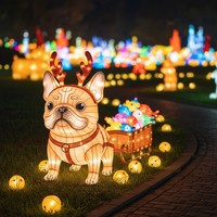 Cartoon-Tierfiguren Freizeitpark-Laternen-Dekoration für Weihnachten Innen-/Außenbereich Themenpark-Lichtshow