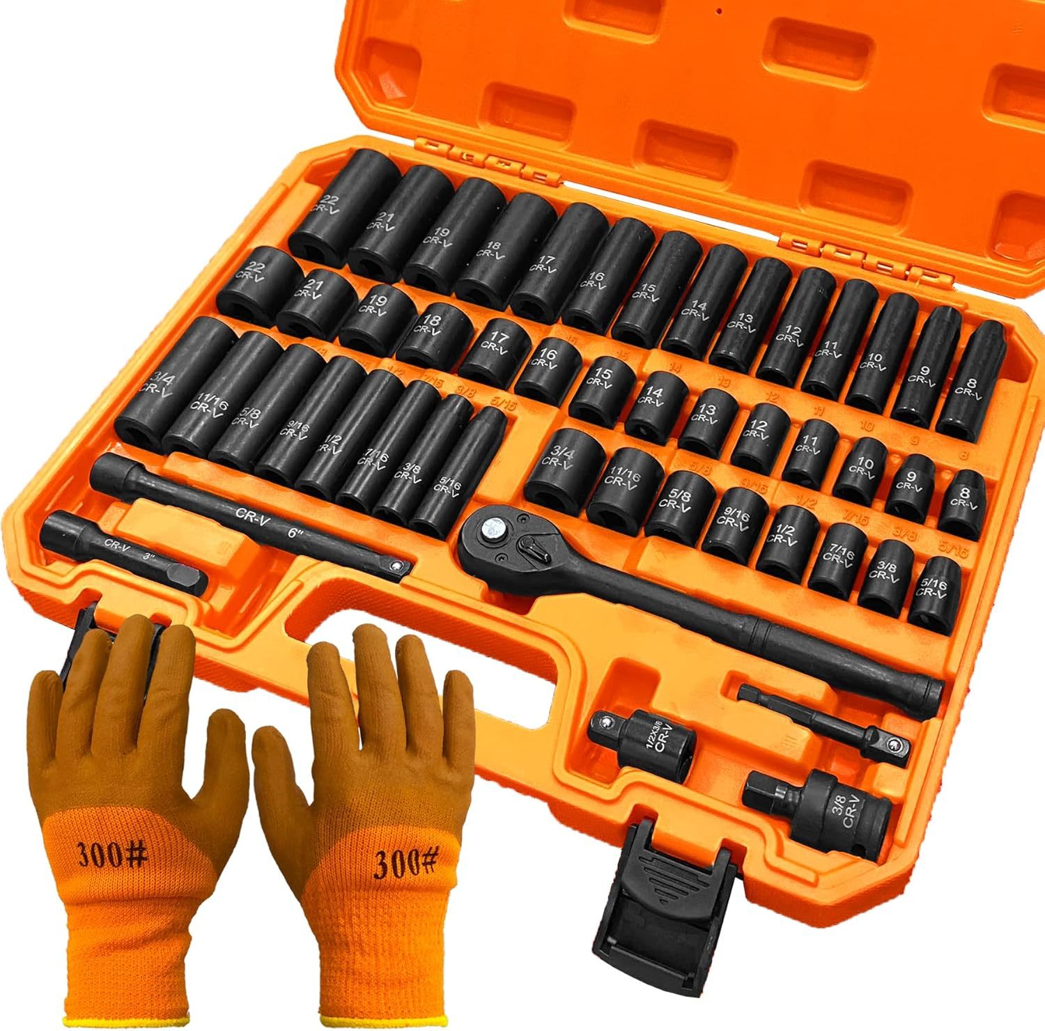 50-Piece 3/8-Inch Drive Impact Socket Set