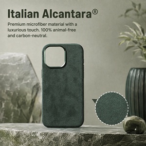 Étui de téléphone pour <span class=keywords><strong>iPhone</strong></span> 16 <span class=keywords><strong>Pro</strong></span> en daim italien de qualité supérieure, entièrement enveloppant, découpé avec précision au laser, aimant puissant, service OEM/ODM - Product Image 4