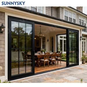 <span class=keywords><strong>Porte</strong></span> coulissante en verre trempé à large vue en alliage d'aluminium Sunnysky NFRC pour balcon, double vitrage - Product Image 1