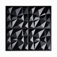Panneaux muraux en PVC 3D prismatiques effet diamant, ignifuges et imperméables, 50x50cm, pour la décoration des halls d'hôtel et de l'hôtellerie (vente en gros)