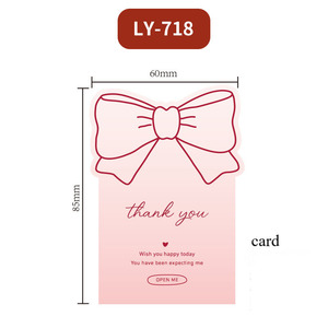 Mignon arc décoratif Kraft boîte-<span class=keywords><strong>cadeau</strong></span> sceau autocollant sérigraphié carte de voeux «merci» carte postale pour gâteau boulangerie carte-<span class=keywords><strong>cadeau</strong></span> - Product Image 5