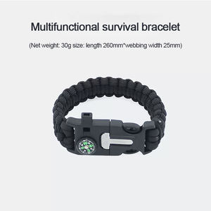 Montre tactique de survie en <span class=keywords><strong>paracorde</strong></span> pour l'extérieur ajustable, accessoires, fermoir à boucle avec couteau pour boucle - Product Image 3